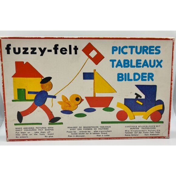 Vintage Fuzzy Felt Pictures Pictures Allan Industries LTD Made In England Crafts - Picture 1 of 8